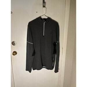 Asics Gray Front Zip Long Sleeve Shirt/Jacket M Fall Winter Classic Gorpcore